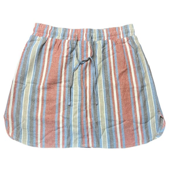 Royalty For Me Linen Blend Skort‎ Stripe Elastic Waist Medium Womens Comfort - Picture 1 of 8